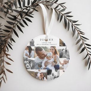 Multiple Grid Photo Collage Zwart & Gouden Pijn Ornament