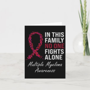 Multiple Myeloma Awareness Burgundy Ribbon Family Kaart