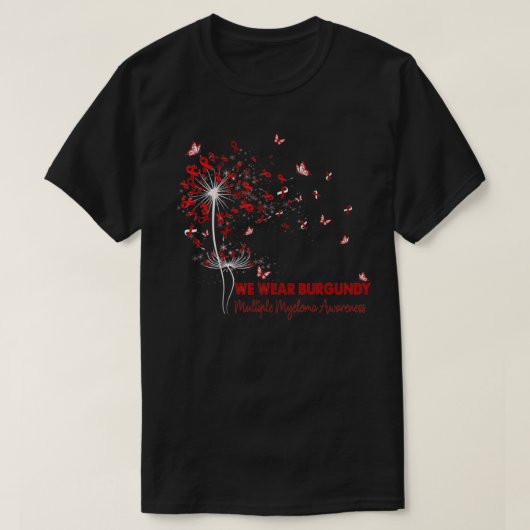 Multiple Myeloma Awareness Faith Hope Love Dandeli T-shirt (Design voorkant)