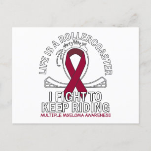 Multiple Myeloma cancer awareness burgundy ribbon Briefkaart