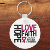Multiple Myeloma Hope Love Faith Sleutelhanger (Voorkant)