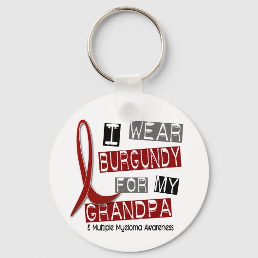 MULTIPLE MYELOMA I Draag Bourgogne voor mijn opa 3 Sleutelhanger (Voorkant)