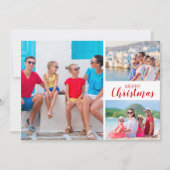 Multiple Photo Red Merry kerst Feestdagenkaart (Voorkant)