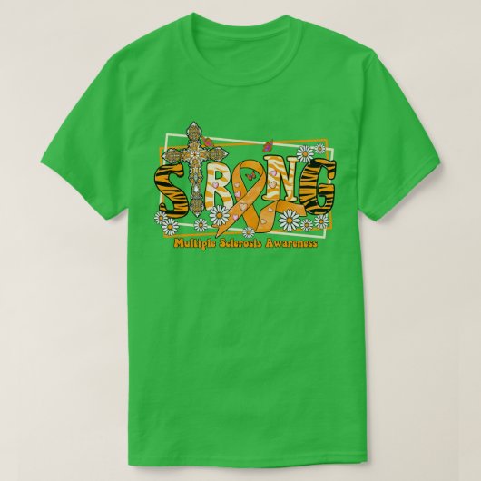 Multiple Sclerose Awareness dwarslint Sterk h T-shirt (Design voorkant)