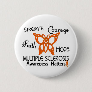 Multiple sclerose Celtic Butterfly 3 Ronde Button 5,7 Cm