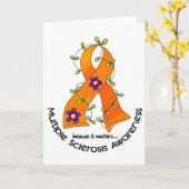 Multiple Sclerose FLOWER RIBBON 1 Kaart (Gele Bloem)