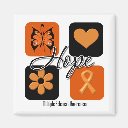 Multiple Sclerose Hope Love Inspire Awareness Magneet (Voorkant)