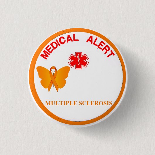 MULTIPLE SCLEROSE medische Alert Button (Voorkant)