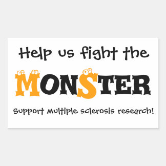 Multiple Sclerose Monster-Sticker Rechthoekige Sticker