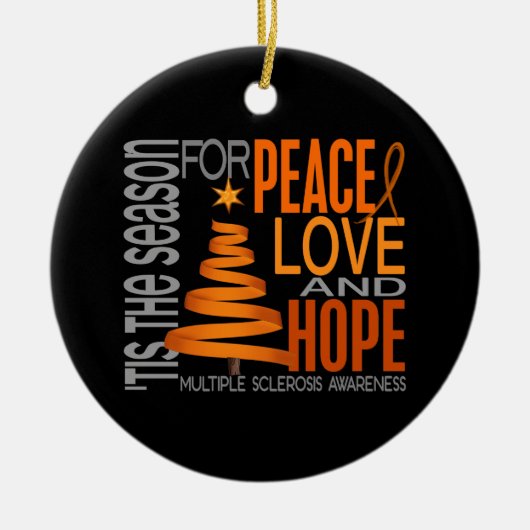 Multiple Sclerose MS Kerstmis 1 Keramisch Ornament (Voorkant)