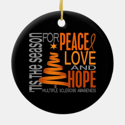 Multiple Sclerose MS Kerstmis 1 Keramisch Ornament (Achterkant)