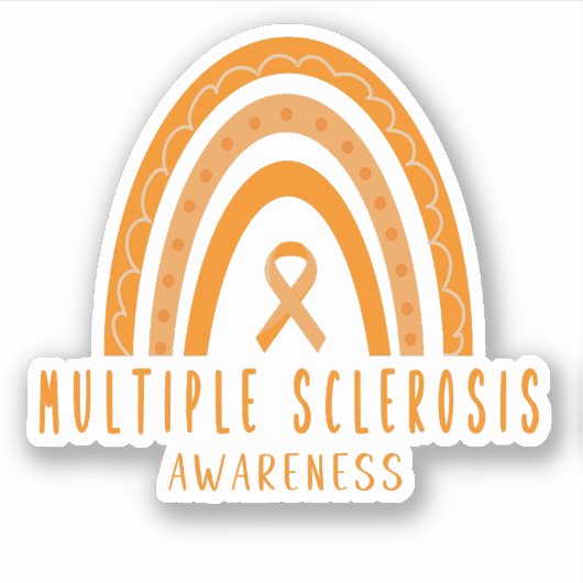 Multiple sclerose MS Rainbow Awareness Sticker (Voorkant)