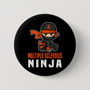 Multiple Sclerose Ninja Bewustzijn Grappig Oranje Ronde Button 5,7 Cm
