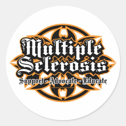 Multiple Sclerose Tribal Ronde Sticker (Voorkant)
