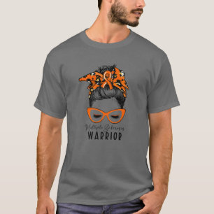 Multiple Sclerose Warrior Leopard Messy Bun MS Wa T-shirt