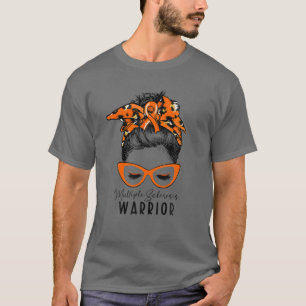 Multiple Sclerose Warrior Leopard Messy Bun MS Wa T-shirt