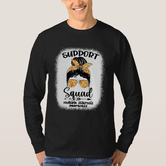 Multiple Sclerosis Awareness Messy Bun Warrior Sup T-shirt (Voorkant)