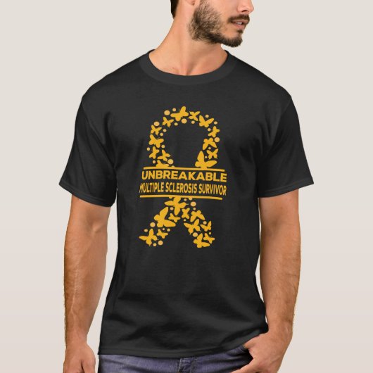 Multiple Sclerosis Awareness Unbreakable MS Surviv T-shirt (Voorkant)