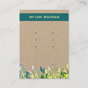 Multiple Stud Earling Display Kraft Floral Blauwgr Visitekaartje