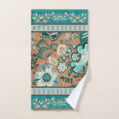 Multiples Motifs, Turquoise, Vert, Rouille, Or, Fl (Serviette à main)