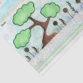 Multiplex Media Blue Owl Art Print Tissue Paper Tissuepapier (Detail)