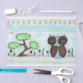 Multiplex Media Blue Owl Art Print Tissue Paper Tissuepapier (Craft)