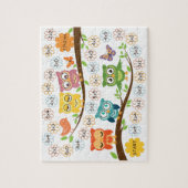 Multiplication practice board game, owl thema. legpuzzel (Verticaal)