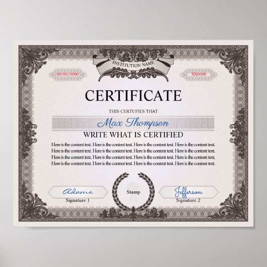 Multipurpose Certificate Poster (Voorkant)