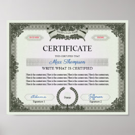 Multipurpose Certificate Poster