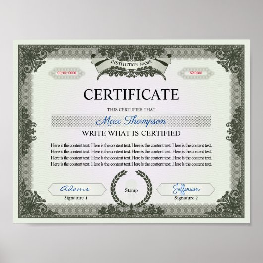 Multipurpose Certificate Poster (Voorkant)