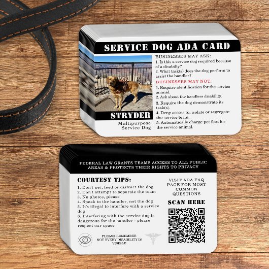 Multipurpose Service Dog Kaart Foto-ID met naam
