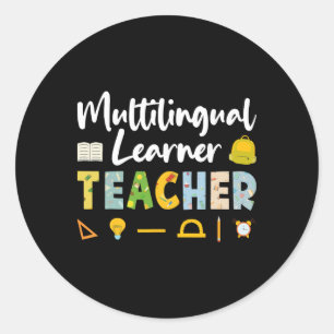 Multitalige leerlerleraren - tweetalig docent ronde sticker