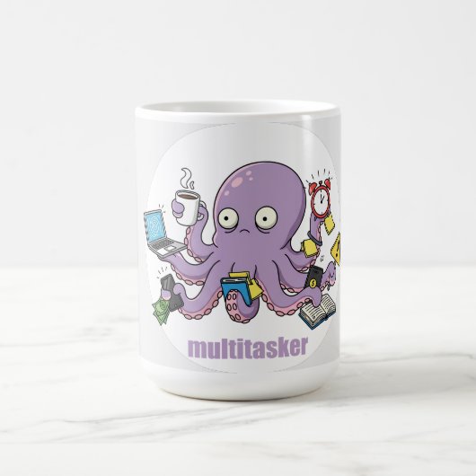 Multitasker – Funny Chaotic Octopus Dark Humor Koffiemok (Center)
