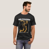 Multitasker Goud & Zwart Vloeibare Marmer Abstract T-shirt (Voorkant volledig)