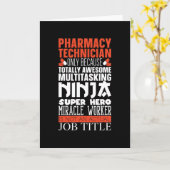 Multitasking Ninja Hero Pharmacy Tech Pharmacoloog Kaart (Gele Bloem)