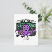 Multitasking Octopus Classroom Learner Pro Feestdagenkaart (Staand voorkant)