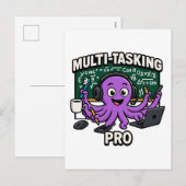 Multitasking Octopus Classroom Learner Pro Feestdagenkaart (Voorkant / Achterkant)