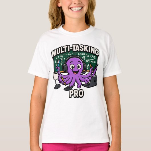 Multitasking Octopus Classroom Learner Pro T-shirt (Voorkant)