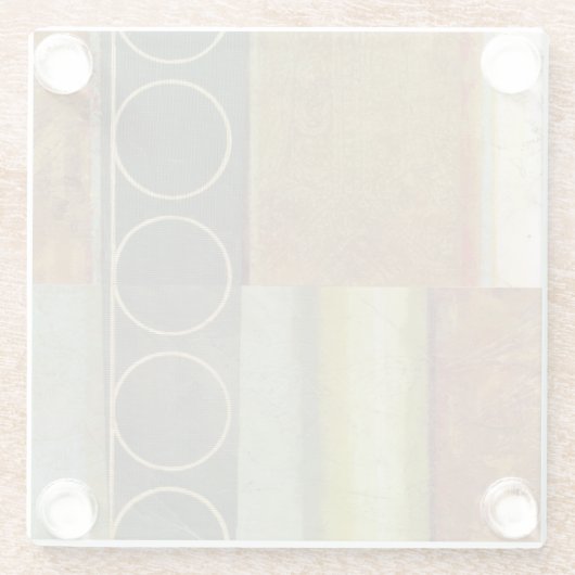 Multitextured Abstract schilderen door Visual Stud Glazen Onderzetter (Achterkant)