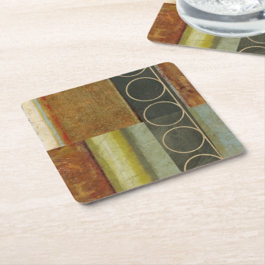 Multitextured Abstract schilderen door Visual Stud Vierkante Kartonnen Onderzetter (Schuin)