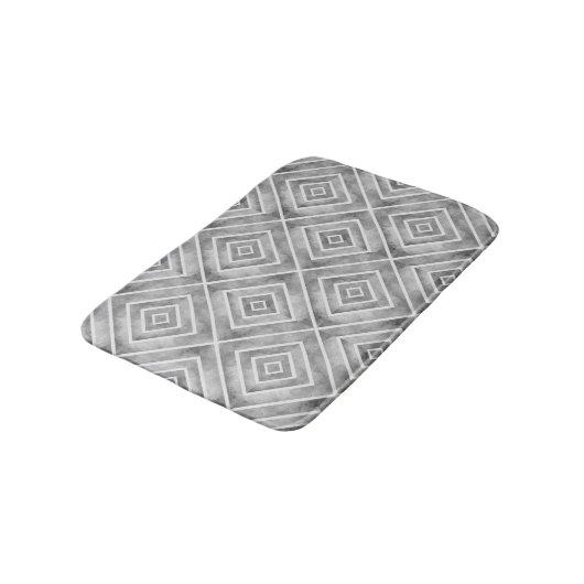 Multitone grijs abstract retro waterverf patroon badmat (Gekanteld)