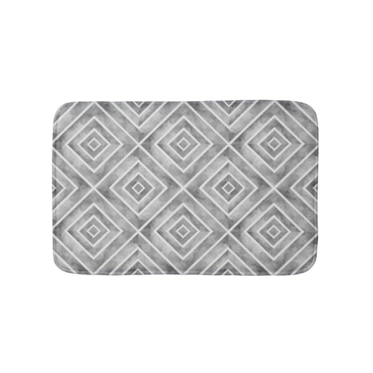 Multitone grijs abstract retro waterverf patroon badmat (Voorkant)