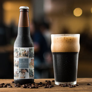 Multivakantiefoto's Vrolijk kerstfeest Cadeau Bier Etiket