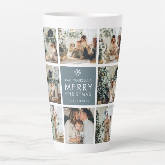 Multivakantiefoto's | Vrolijk kerstfeest | Cadeau Latte Mok (Voorkant)