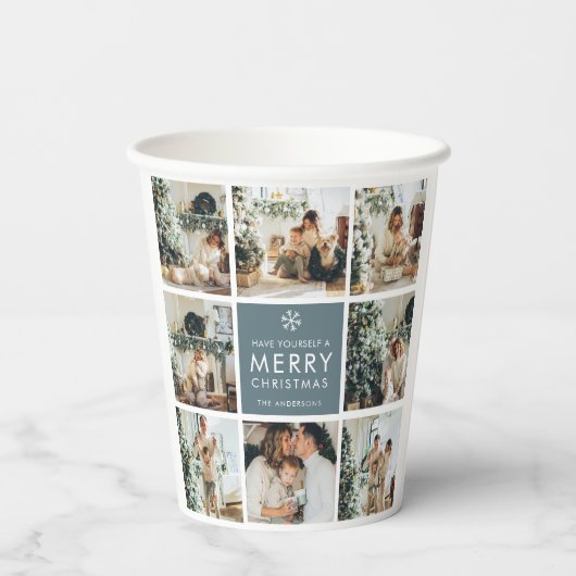 Multivakantiefoto's | Vrolijk kerstfeest | Cadeau Papieren Bekers (Achterkant)