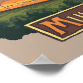 Multnomah Falls & Lodge, Oregon Affiche de voyage (Coin)