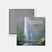 Multnomah Falls Oregon Souvenir Magnet Changement  (Recto/Verso)