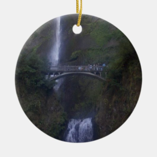 Multnomah Herfst Waterfall Keramisch Ornament (Voorkant)