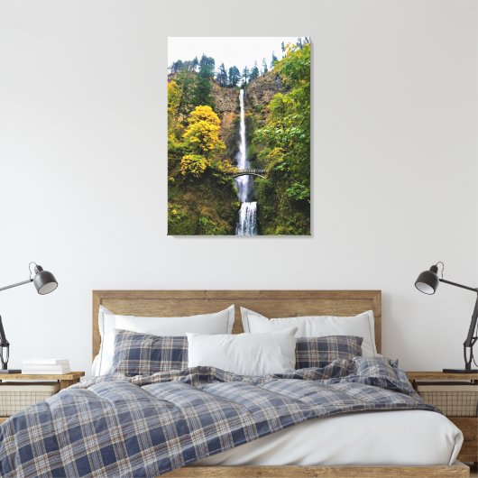 Multnomah-Herfsten, Columbia River Gorge, Oregon Canvas Afdruk (Insitu (Slaapkamer))