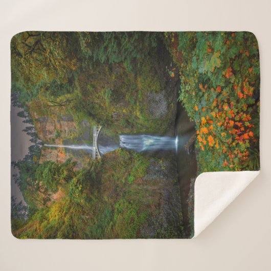 Multnomah Herfsten | Columbia River Gorge, Oregon Sherpa Deken (Voorkant (horizontaal))